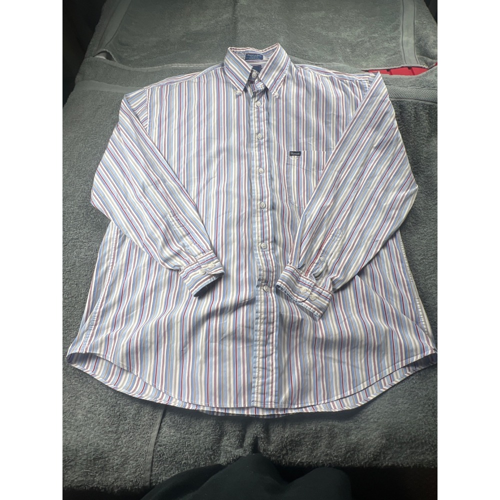 Faconnable Striped Button Down XL 100% Cotton Designed in France Made in USA